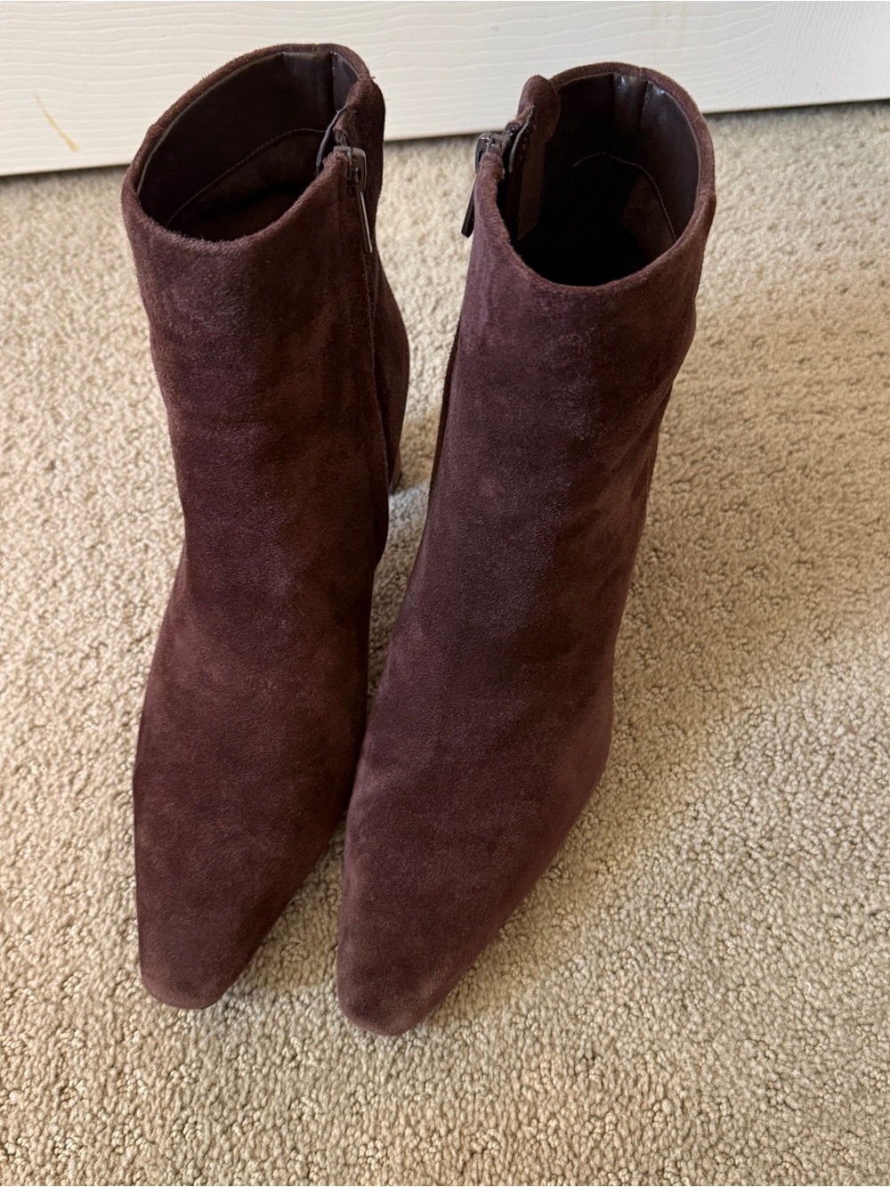 Sam Edelman Saige Suede Bootie in Cafe Noir/Dark Brown, Size 9.5M
